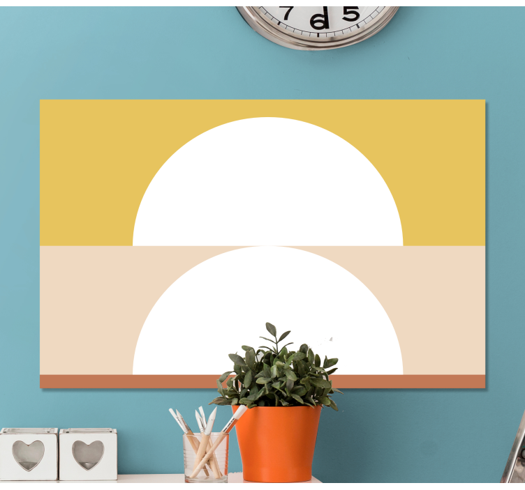 2つの半円幾何学芸術幾何学的キャンバス - TENSTICKERS