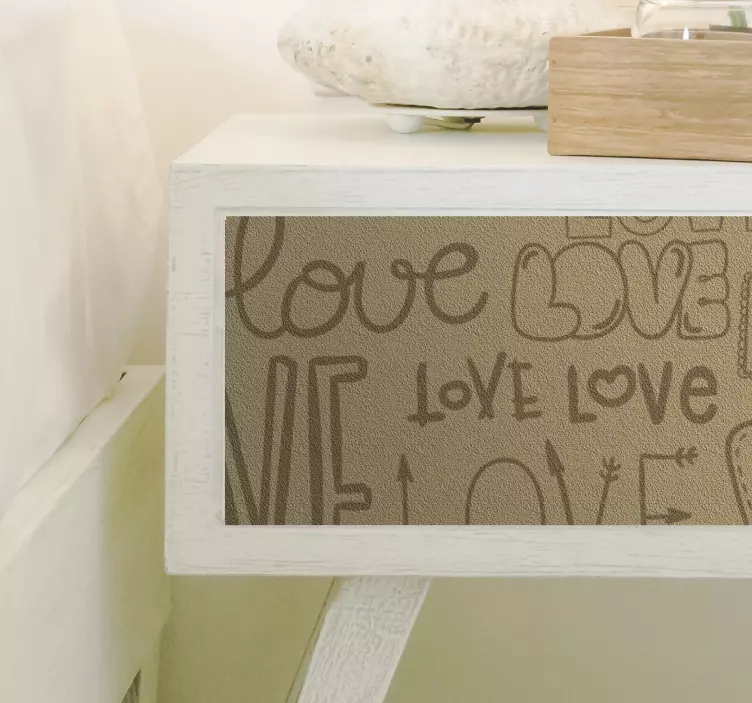 ビンテージテキスト家具ステッカーが大好き - TENSTICKERS