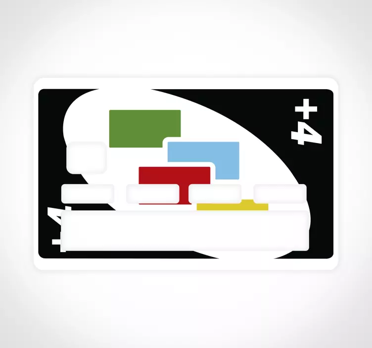 + 4unoカードゲームクレジットカードステッカー - TENSTICKERS
