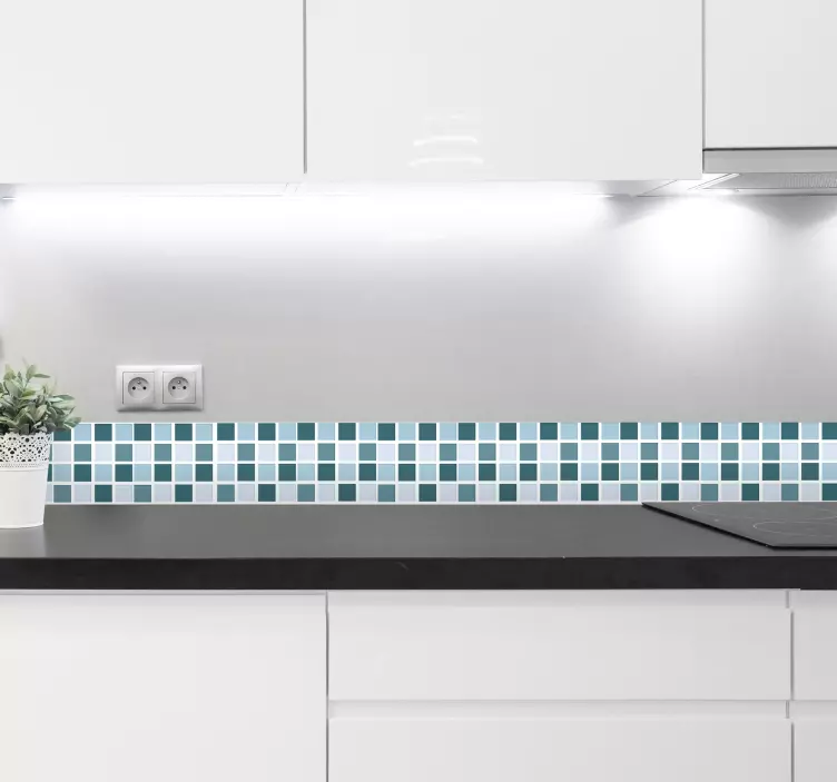 クールな色調のバスルームモザイクタイル転送 - TENSTICKERS