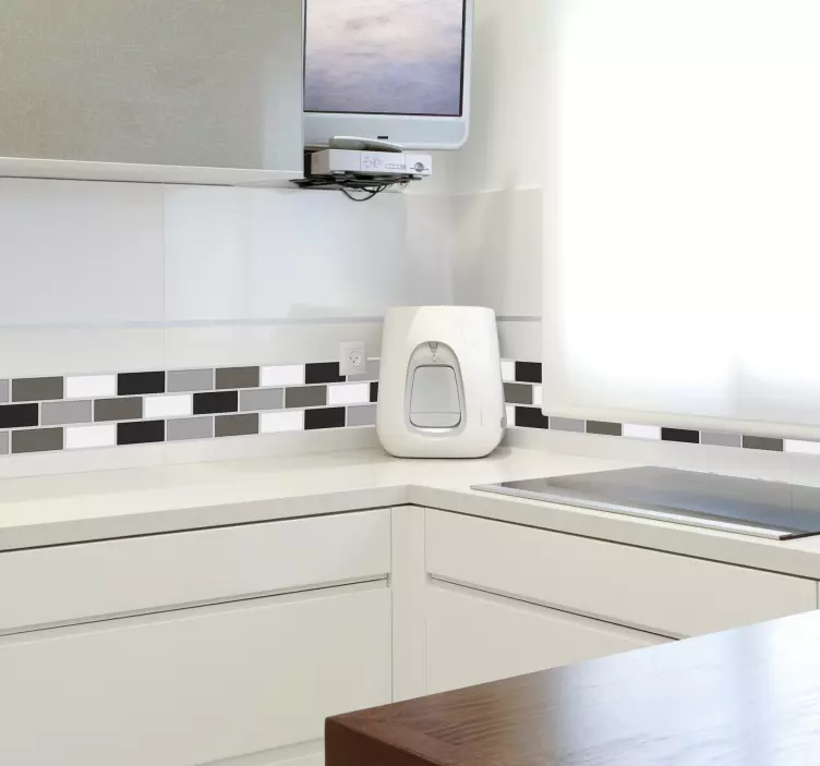 灰色の色調のタイルボーダーステッカー - TENSTICKERS