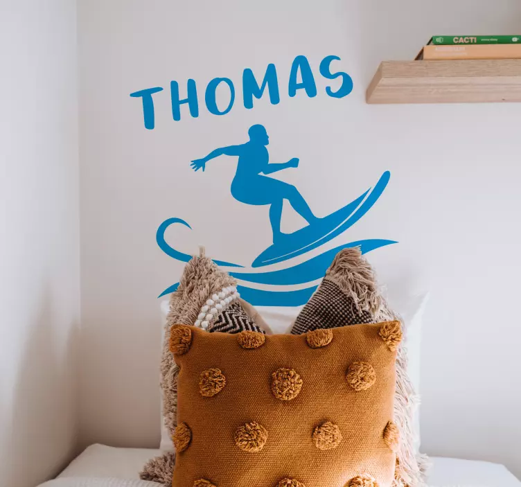 ネームステッカーをカスタマイズしたサーファー - TENSTICKERS