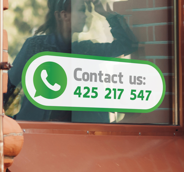 Whatsappのビジネス電話番号の店の窓のステッカー - TENSTICKERS