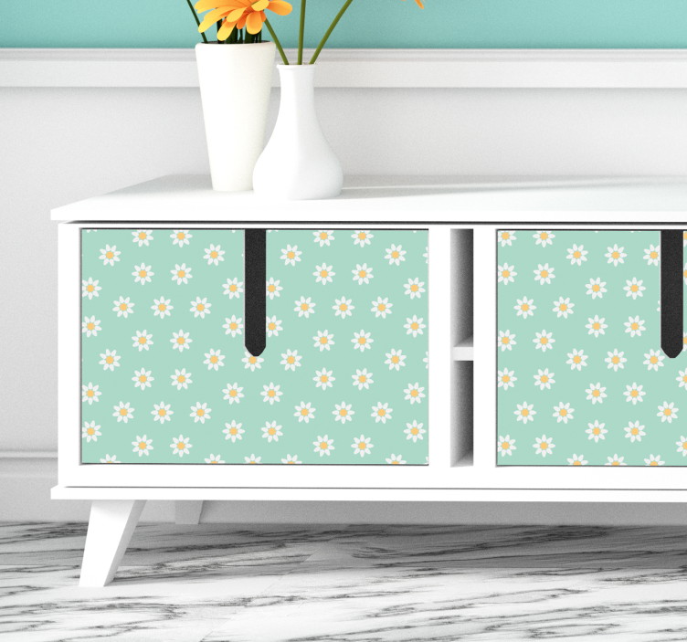 デイジーの花のリビングルームの壁の装飾 - TENSTICKERS