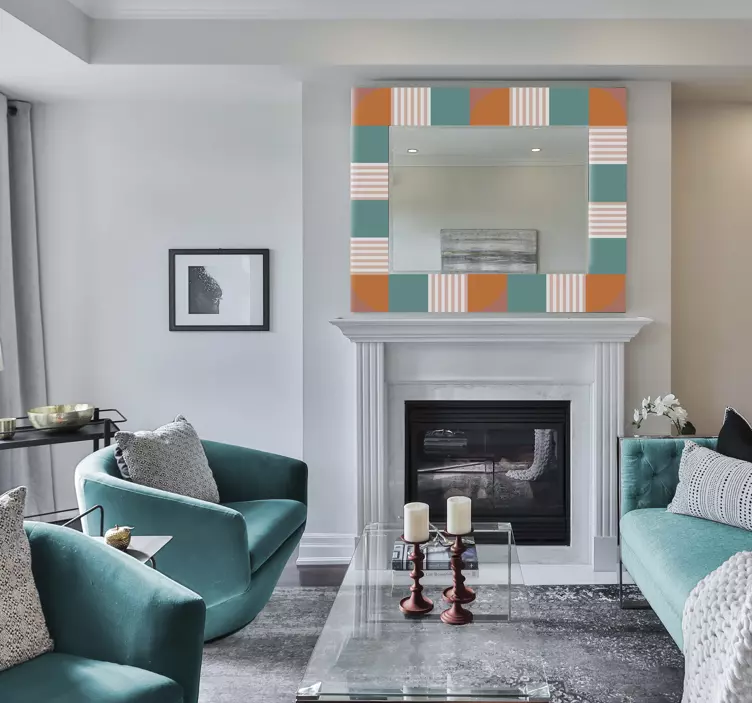 動物 シール カラフルな幾何学的フレーム - TENSTICKERS