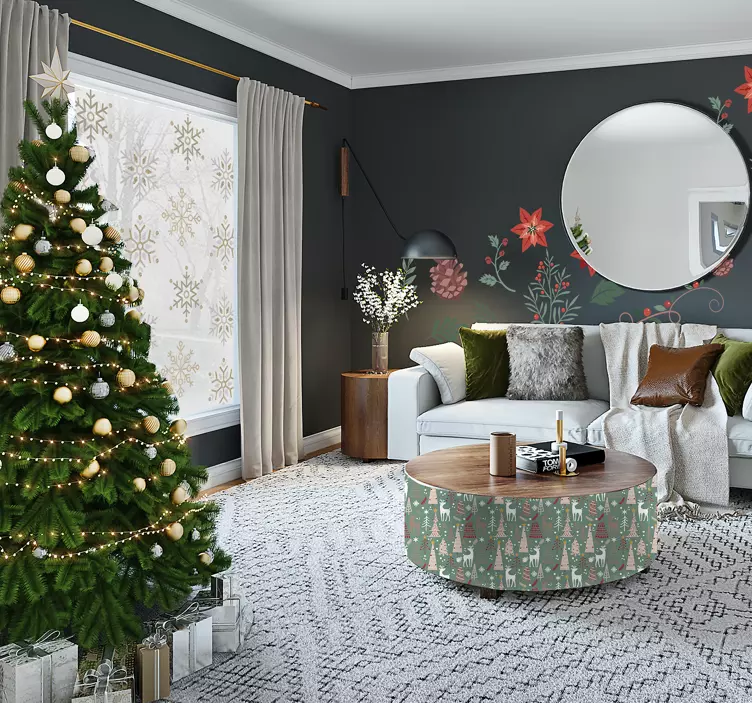 ゴールデンスノーフレークセットクリスマスデカール - TENSTICKERS