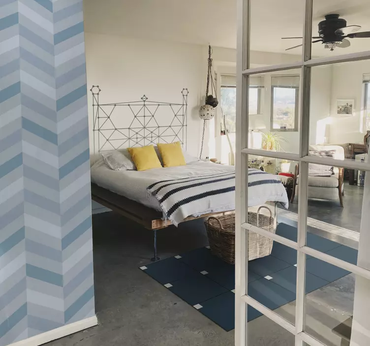 線形ミニマリストヘッドボードヘッドボードステッカー - TENSTICKERS