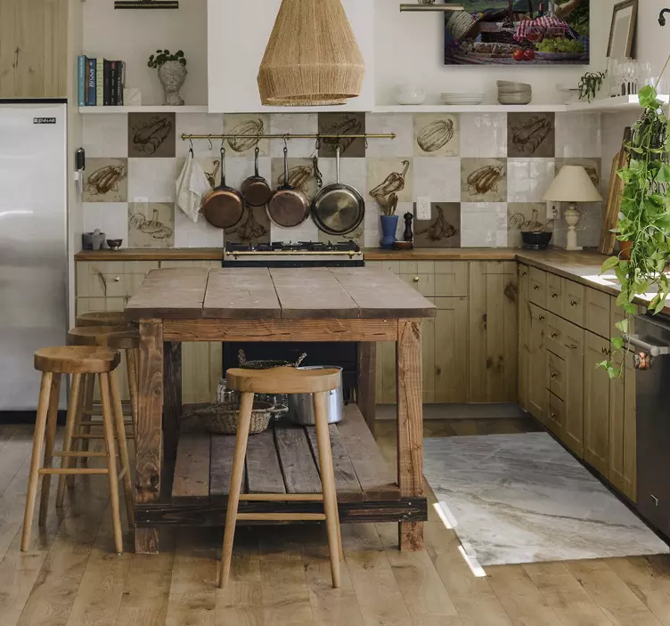 ビンテージフードイラストキッチンステッカー - TENSTICKERS