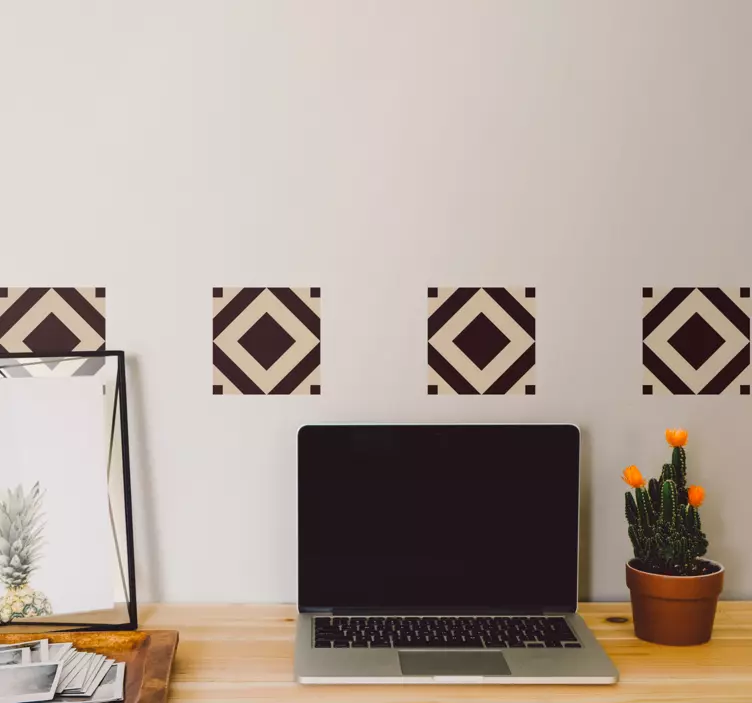 動物 シール 幾何学的ダイヤモンドパターン - TENSTICKERS