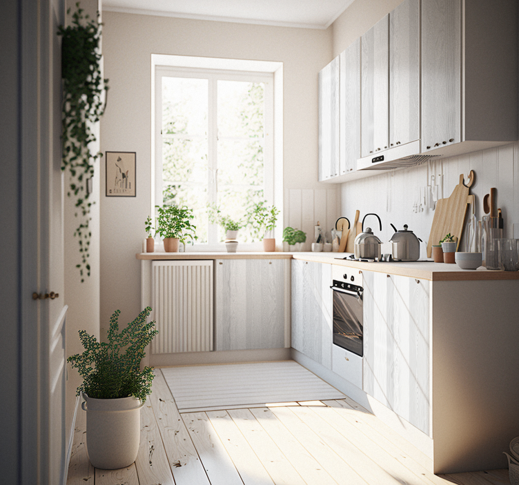 家具のステッカー テクスチャー白い木 - TENSTICKERS