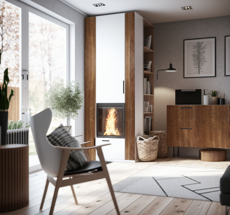 家具のステッカー テクスチャ木製の茶色 - TENSTICKERS