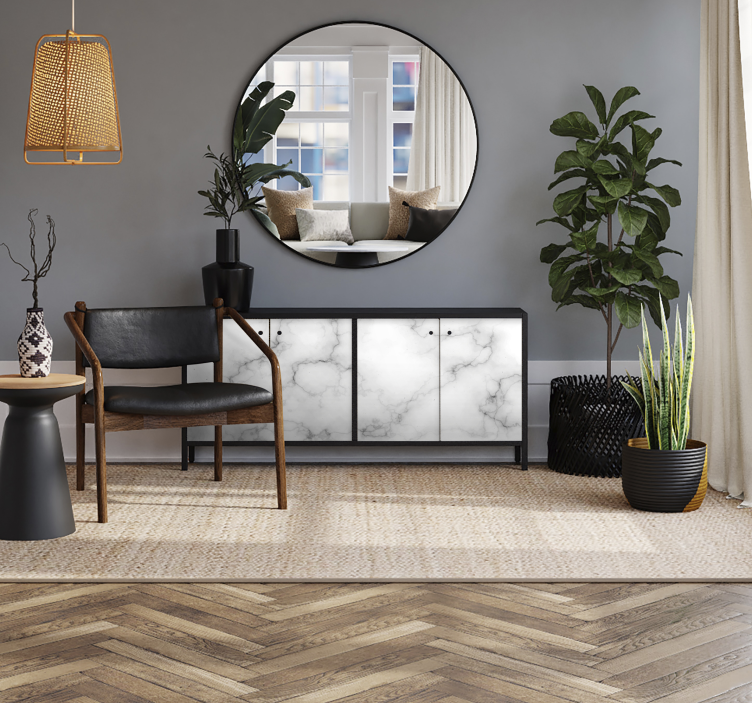 家具のステッカー 白い大理石 - TENSTICKERS