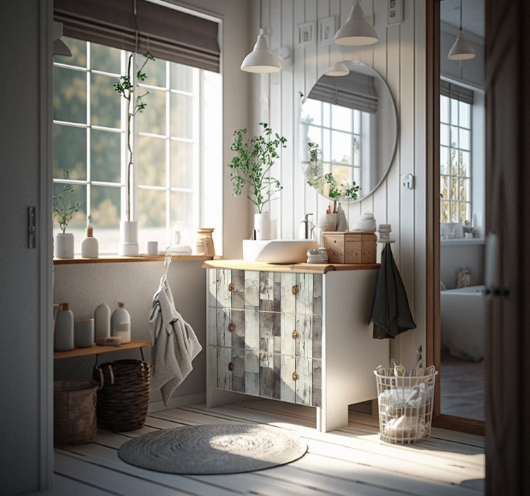 家具のステッカー 淡い木材の年輪 - TENSTICKERS