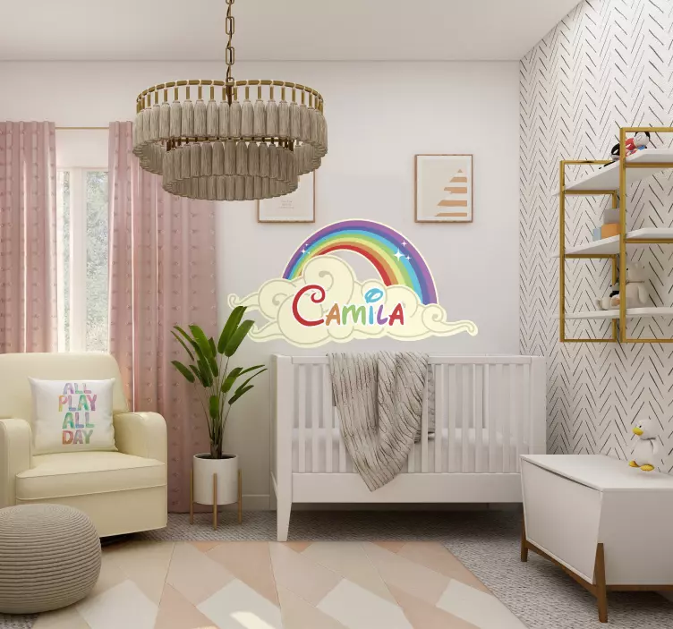 子供のパーソナライズされた虹の雲のステッカー - TENSTICKERS