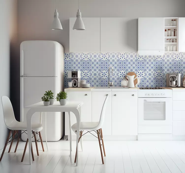 デルフトブルータイルビニールステッカー - TENSTICKERS