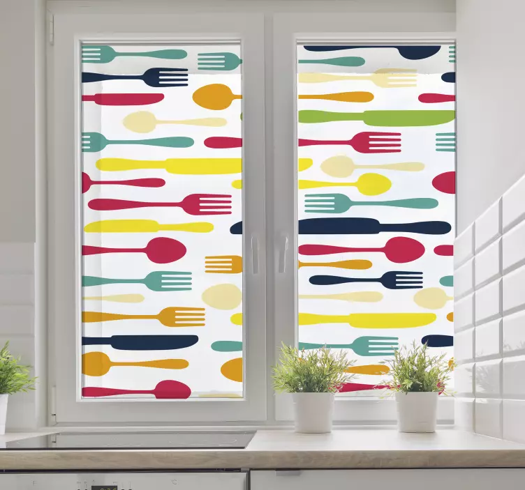 カトラリー各種窓ステッカー - TENSTICKERS