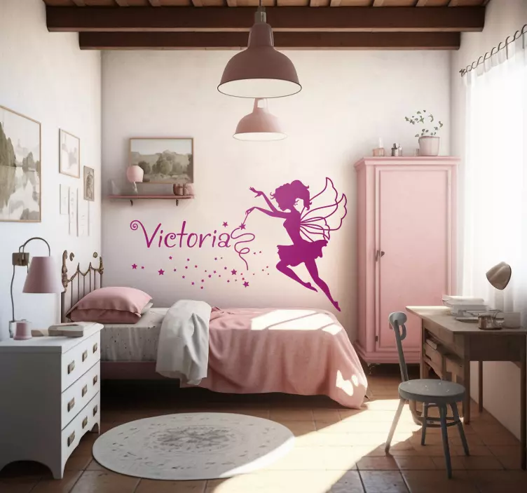 パーソナライズドネームの妖精の壁のステッカー - TENSTICKERS