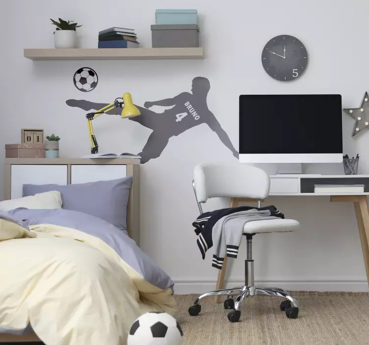 名前と数字の壁の装飾のフットボール選手 - TENSTICKERS