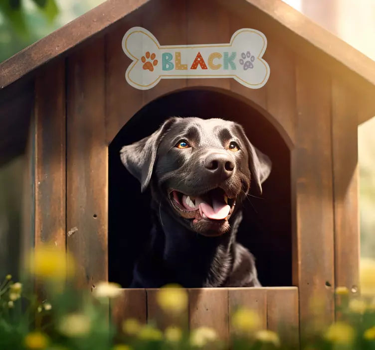 ペットの壁のステッカー 犬の家の名前インu家 - TENSTICKERS