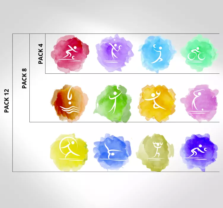 スポーツスプラッシュオリンピックスポーツステッカー - TENSTICKERS