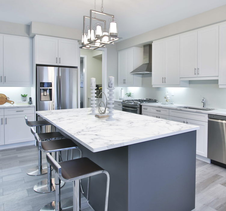 家具のステッカー 白い大理石 - TENSTICKERS