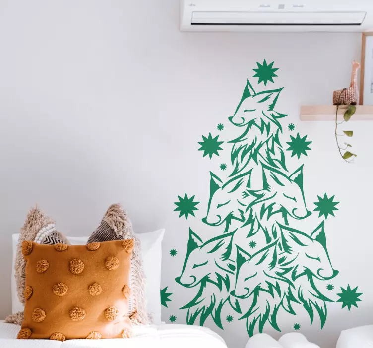 動物 シール 複数のキツネの頭 - TENSTICKERS