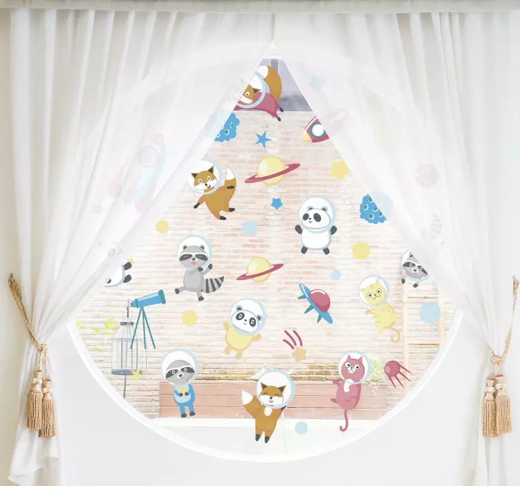 スペースウィンドウの動物のステッカー - TENSTICKERS