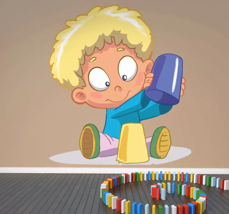 赤ちゃんと砂の子供のステッカー - TENSTICKERS