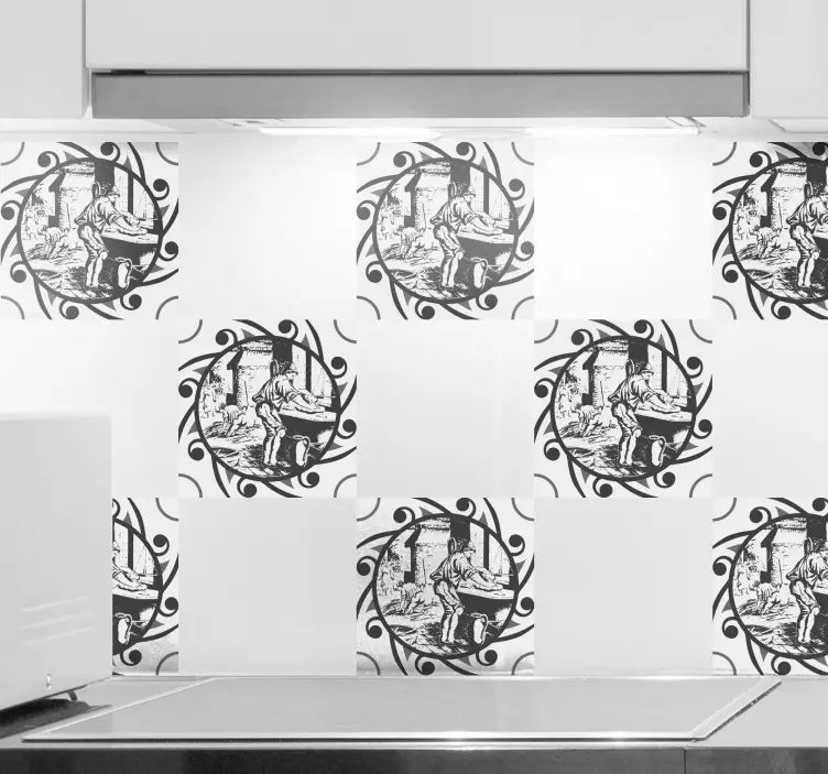 ベーキングパーソンタイルビニールステッカー - TENSTICKERS