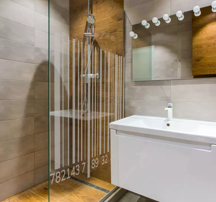 バーコード シャワー スクリーン ライン ステッカー - TENSTICKERS