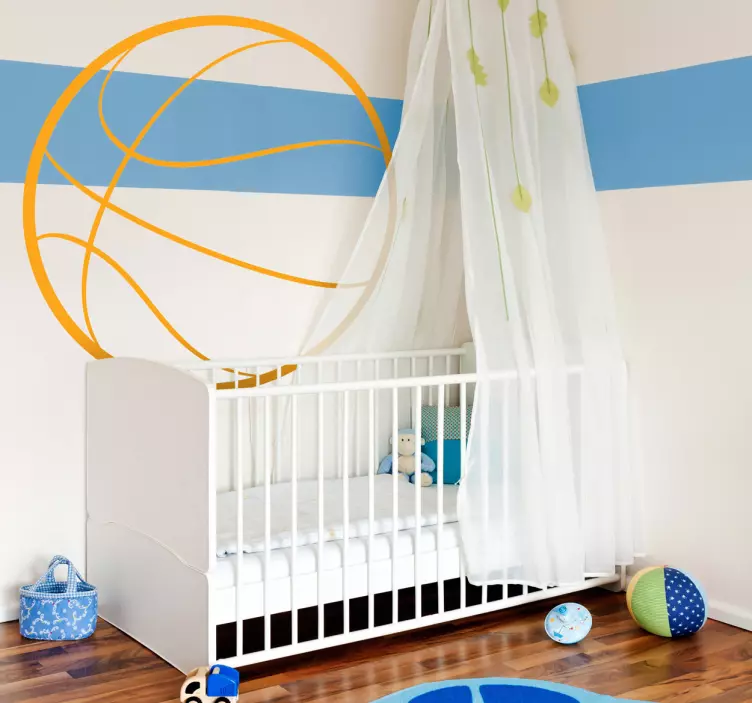 バスケットボールの輪郭の壁の子供のステッカー - TENSTICKERS