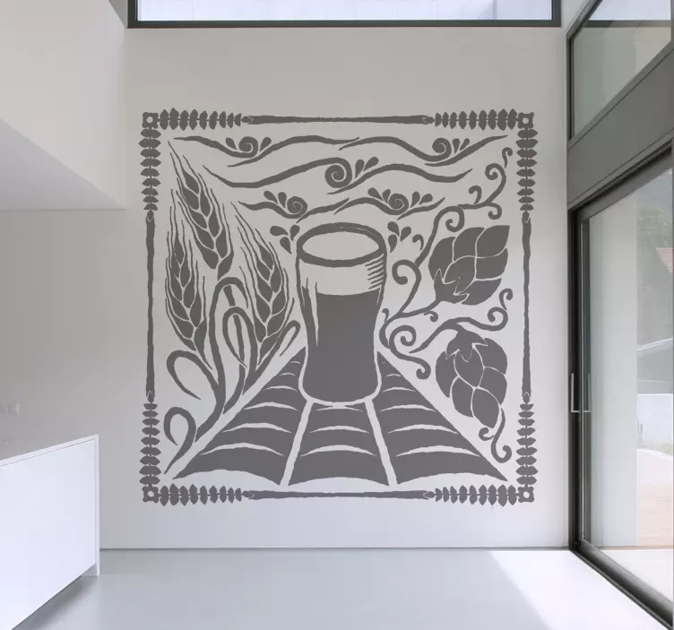 ビール起源イラストデカール - TENSTICKERS