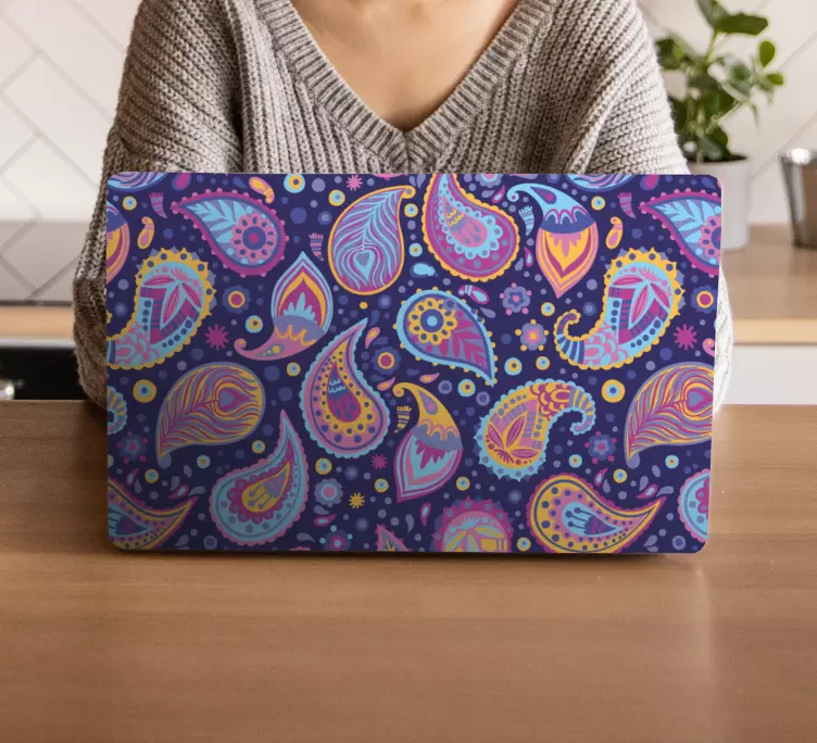 大きなサイズの花柄のラップトップスキン - TENSTICKERS