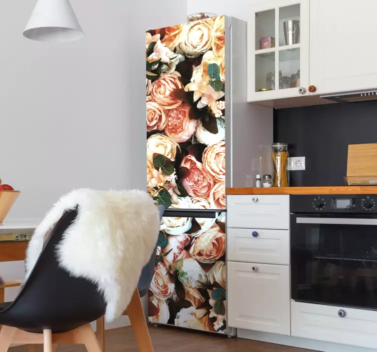 バラの花束冷蔵庫ステッカー - TENSTICKERS