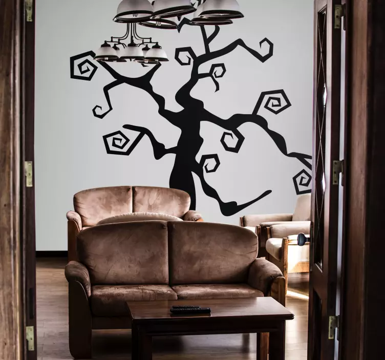 Burtonianツリーハロウィンステッカー - TENSTICKERS