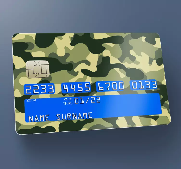 迷彩柄の緑と茶色のカードステッカー - TENSTICKERS