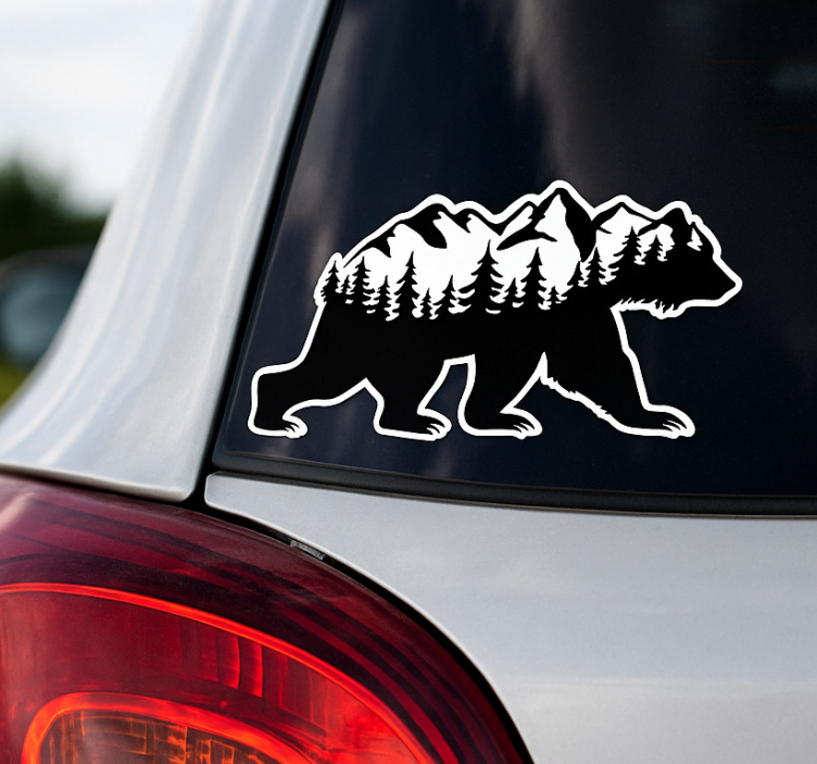 動物 シール 山の波のクマデカール - TENSTICKERS