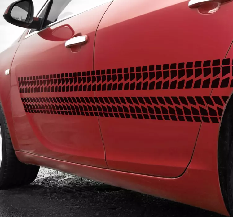 車の車輪の直線車のステッカー - TENSTICKERS