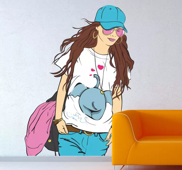 カジュアルでシックな女性の壁のステッカー - TENSTICKERS