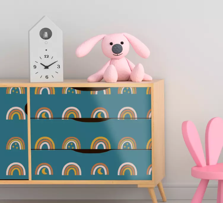 天体の神秘的なレインボー家具デカール - TENSTICKERS