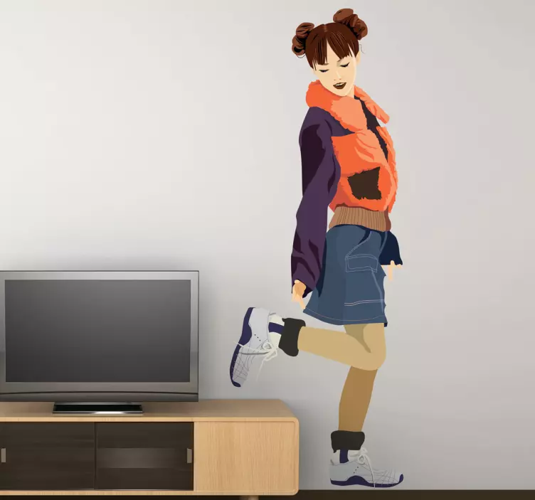 動物 シール おしゃれな女の子のポーズ - TENSTICKERS