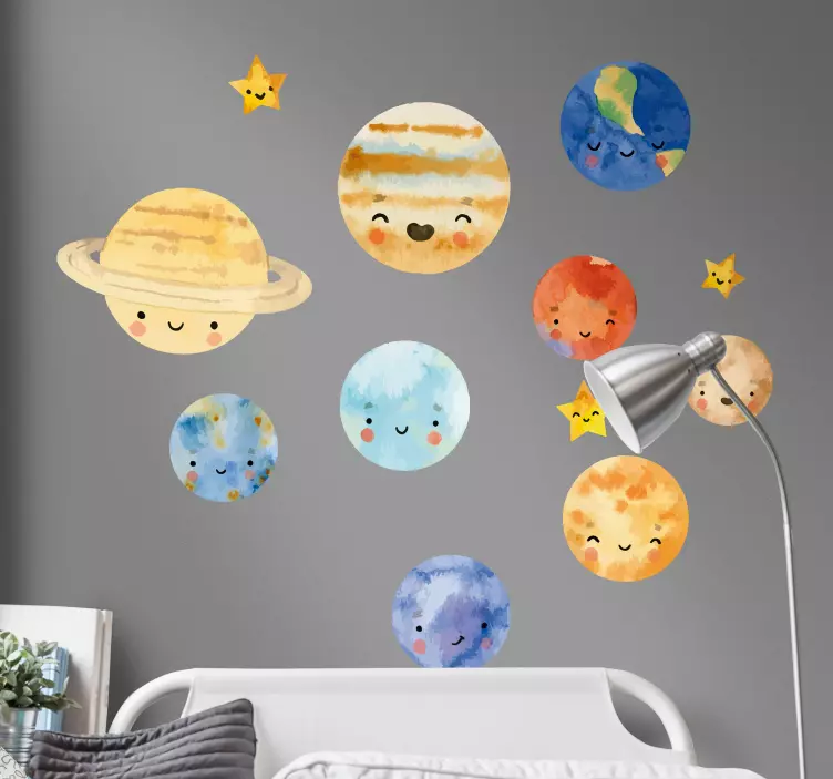 子供たちの惑星太陽系スペースステッカー - TENSTICKERS