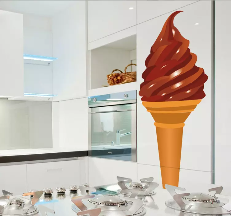 チョコレートアイスクリームコーンデカール - TENSTICKERS