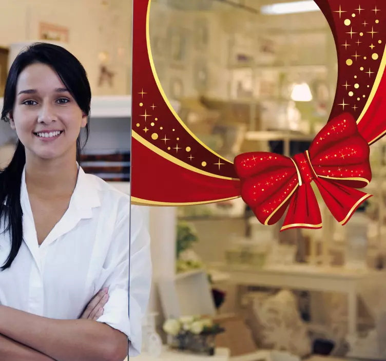 クリスマスリボンステッカー - TENSTICKERS