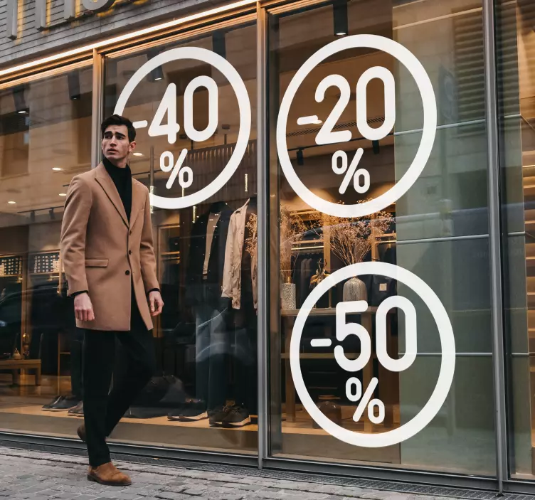 サークル割引セールバナーデカール - TENSTICKERS