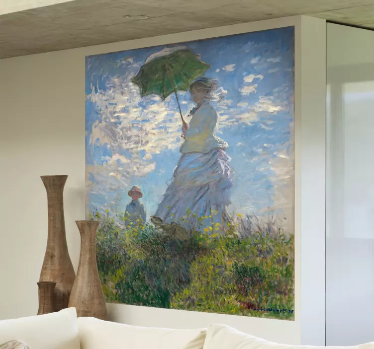 クロードモネの傘アートステッカー - TENSTICKERS