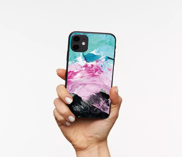 カラフルな抽象的な油絵iphoneステッカー - TENSTICKERS