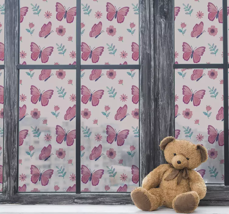 カラフルな蝶の窓のステッカー - TENSTICKERS