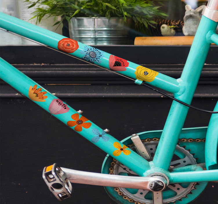 自転車デカールのためのカラフルな花 - TENSTICKERS