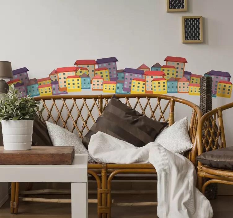 カラフルな家の居間の壁の装飾 - TENSTICKERS